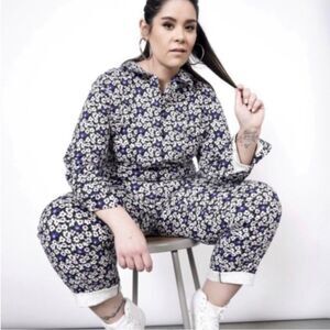 Wildfang The Essential Coverall in Floral Print XS Long Sleeve Jumpsuit